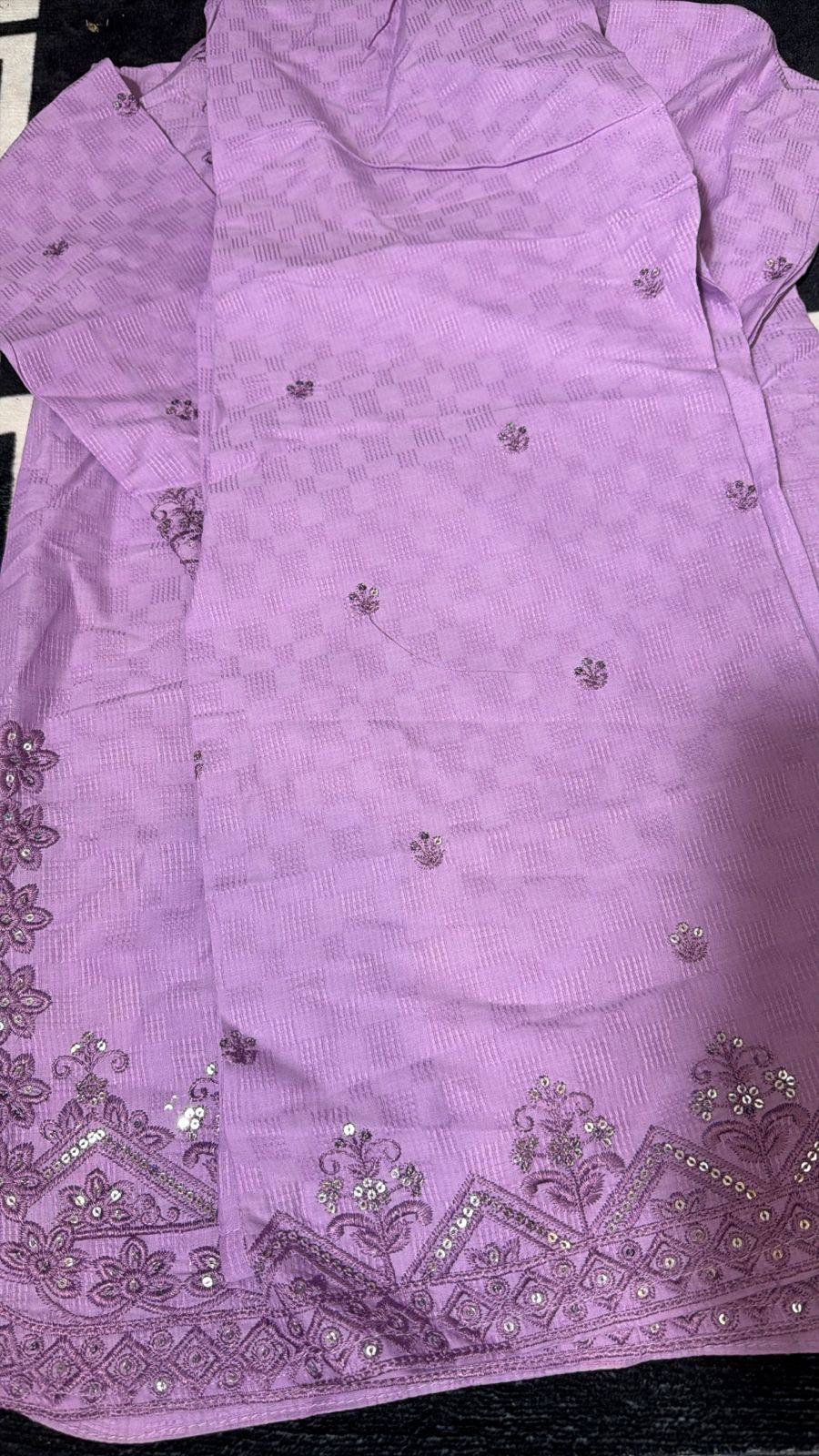 Lovely Girls' Lilac Cotton Suit