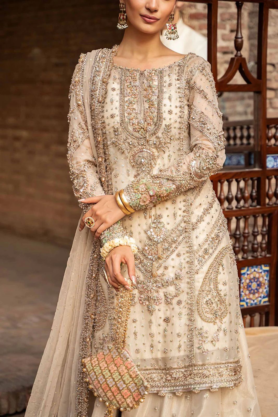 White Gharara Dress
