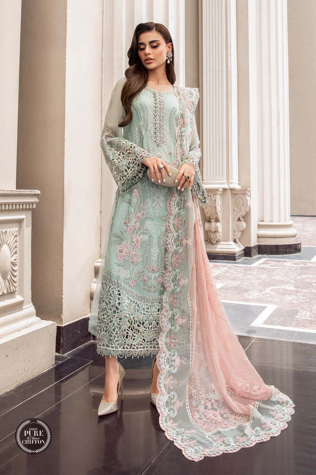 Mint Green Chiffon Suit