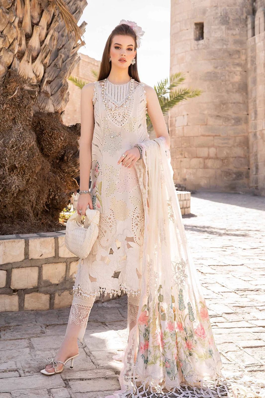 White Long Shirt Lawn Cotton Suit