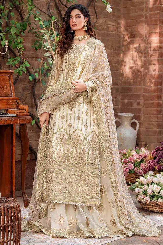Ethereal White Chiffon Shirt & Silk Gharara