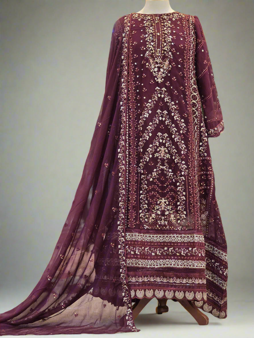Plum Chiffon Maxi Dress