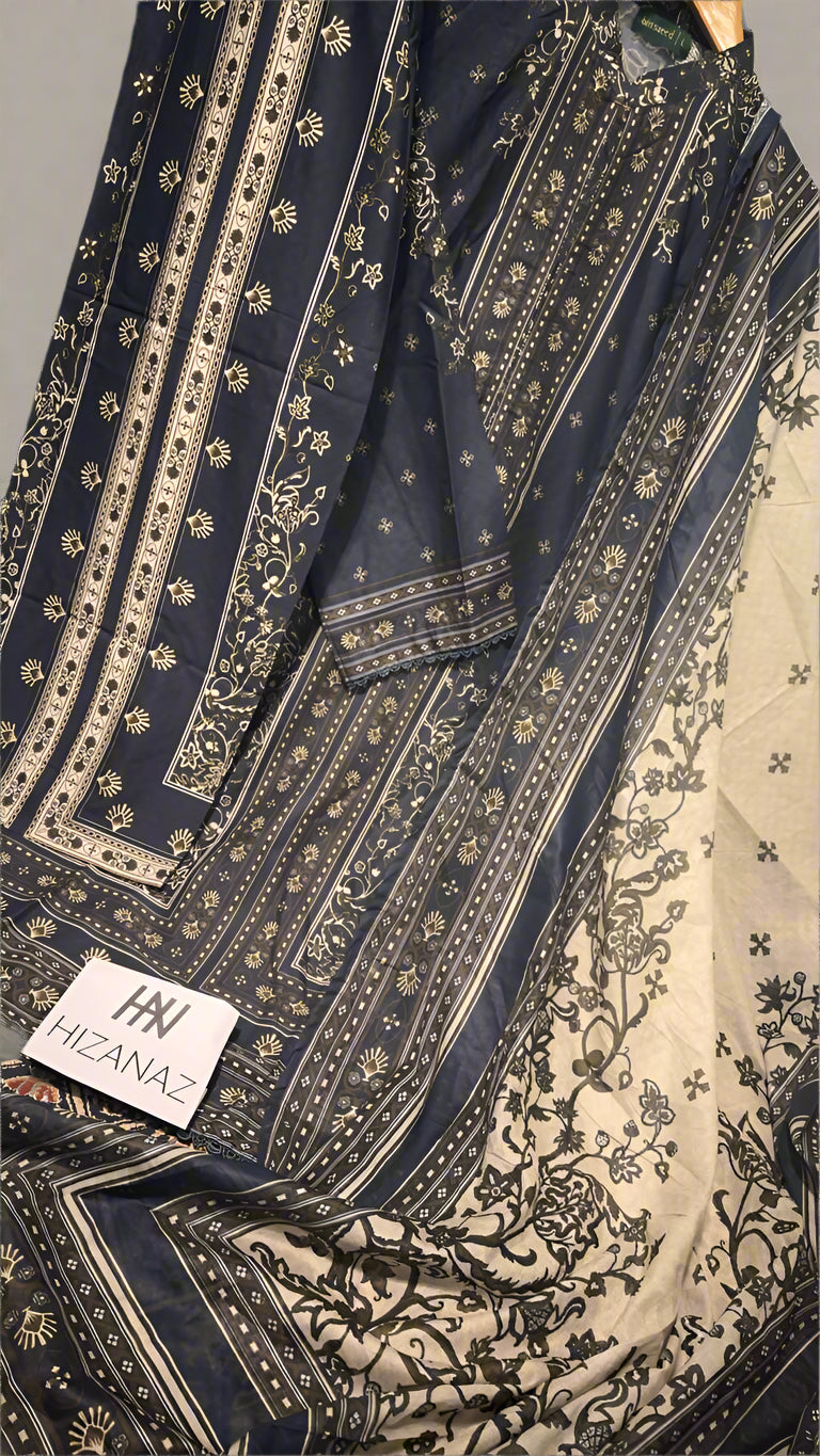 Bin Saeed Lawn Navy Blue Shirt Trouser