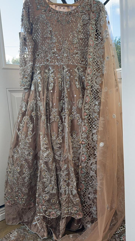 Beige Partywear Dress