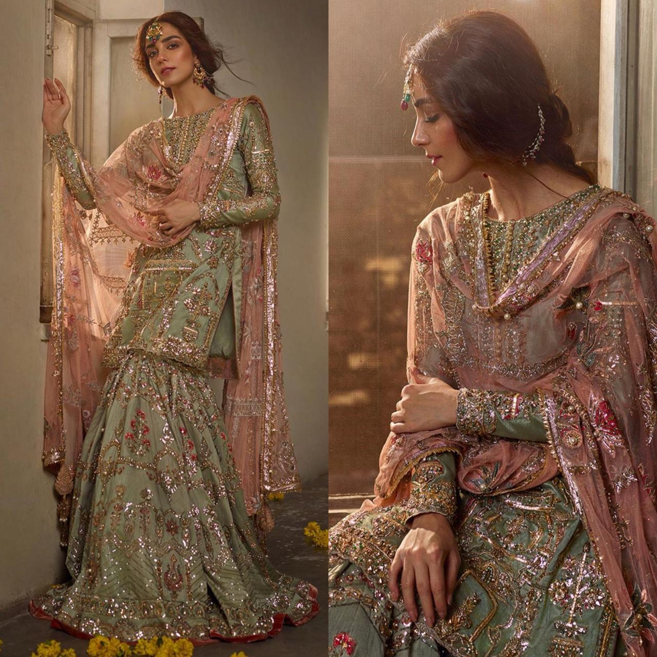 Mint Gharara and Shirt Dress