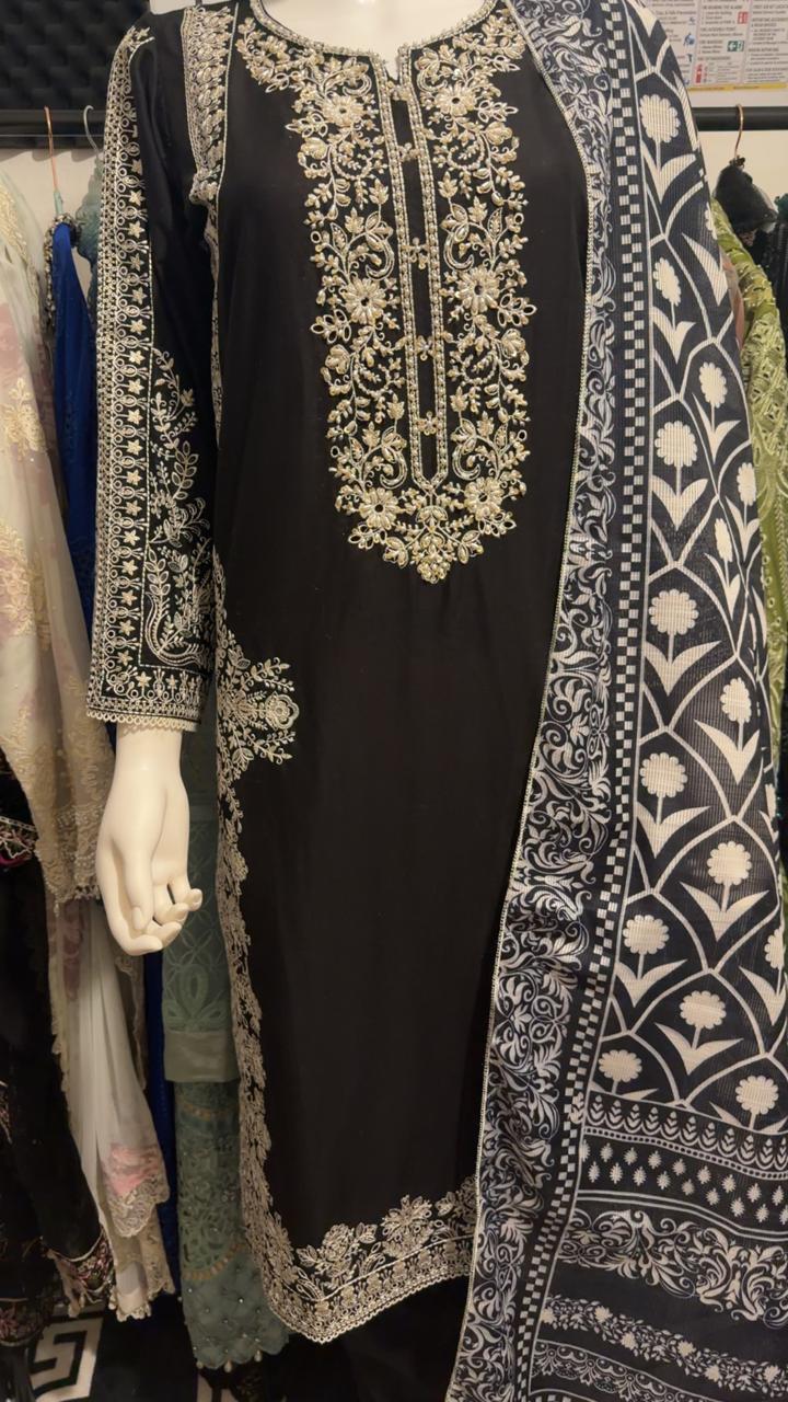 A27 - Timeless Black Lawn Suit