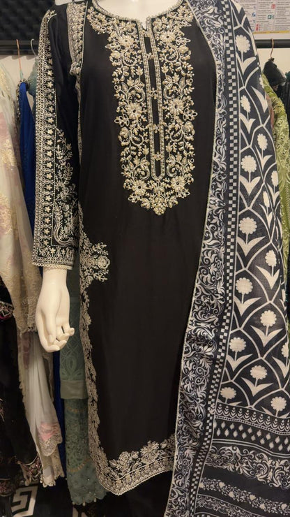 A27 - Timeless Black Lawn Suit