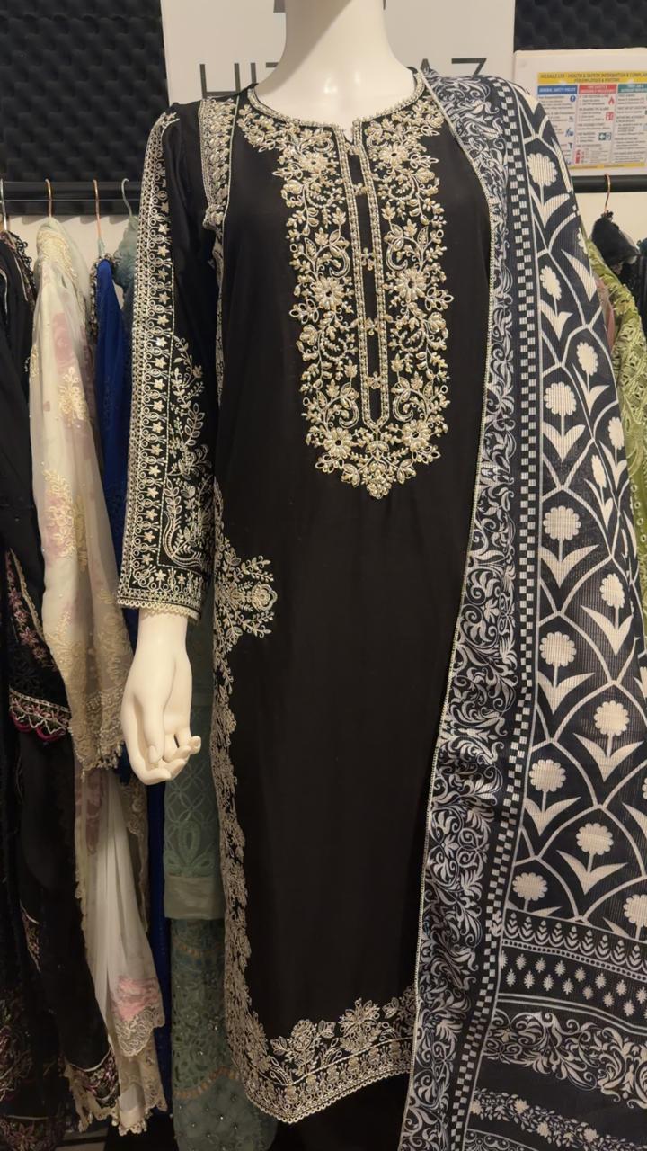A27 - Timeless Black Lawn Suit