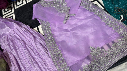 Delicate Girls' Lilac Soft Organza Suit