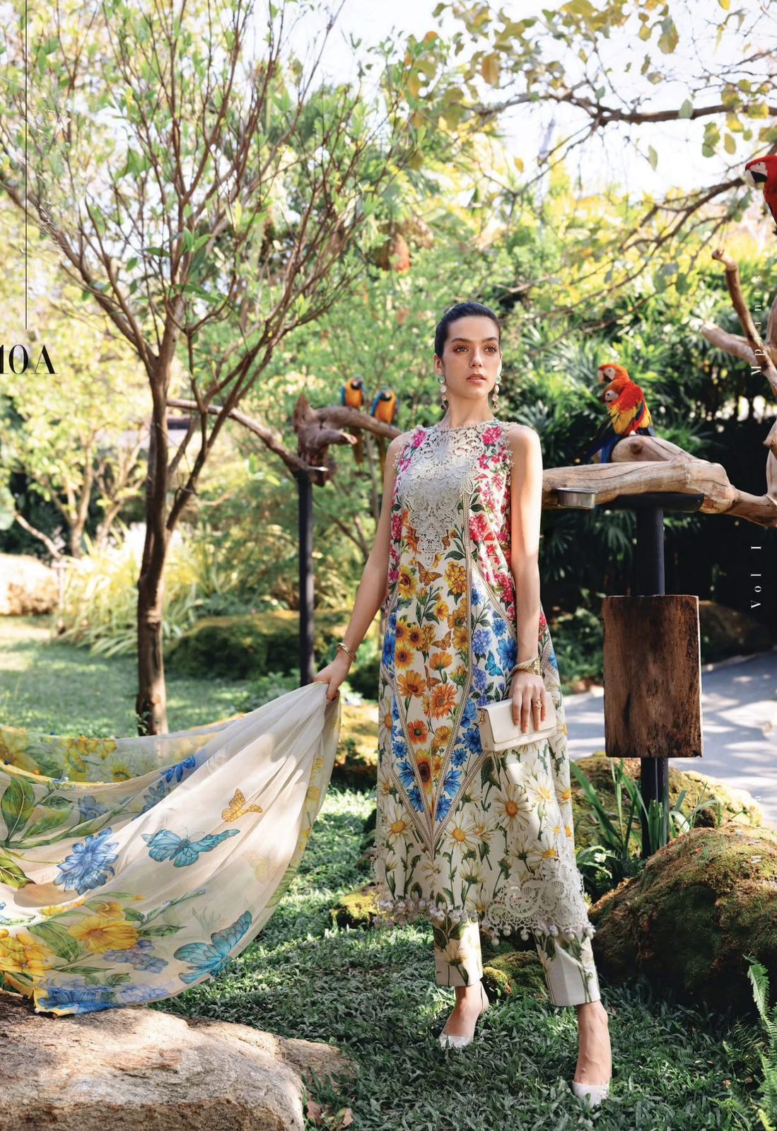 Sunflower & Butterfly Meadow Long Kameez (Inspired by Maria B.)