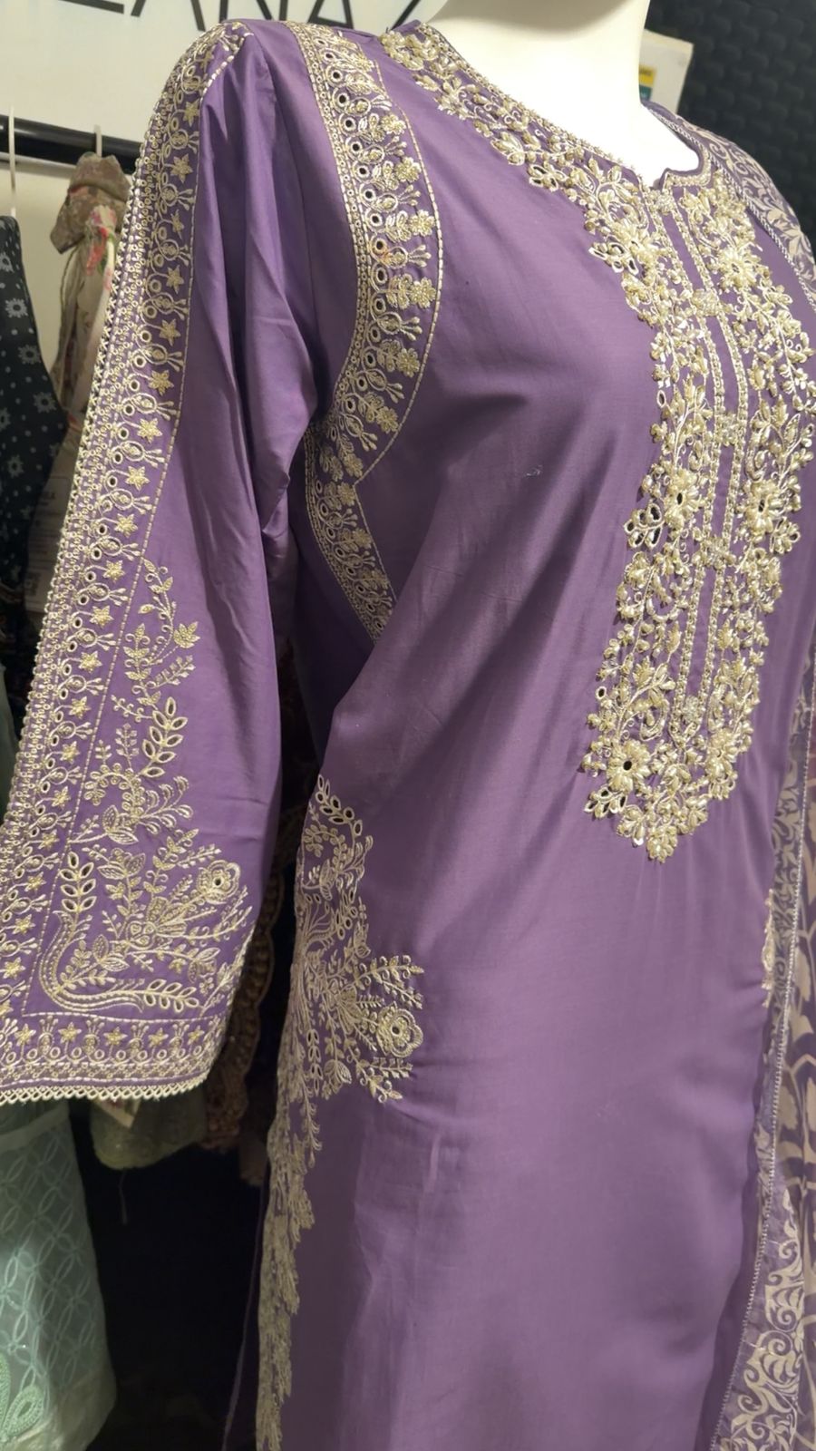 A29 - Graceful Lilac Lawn Suit