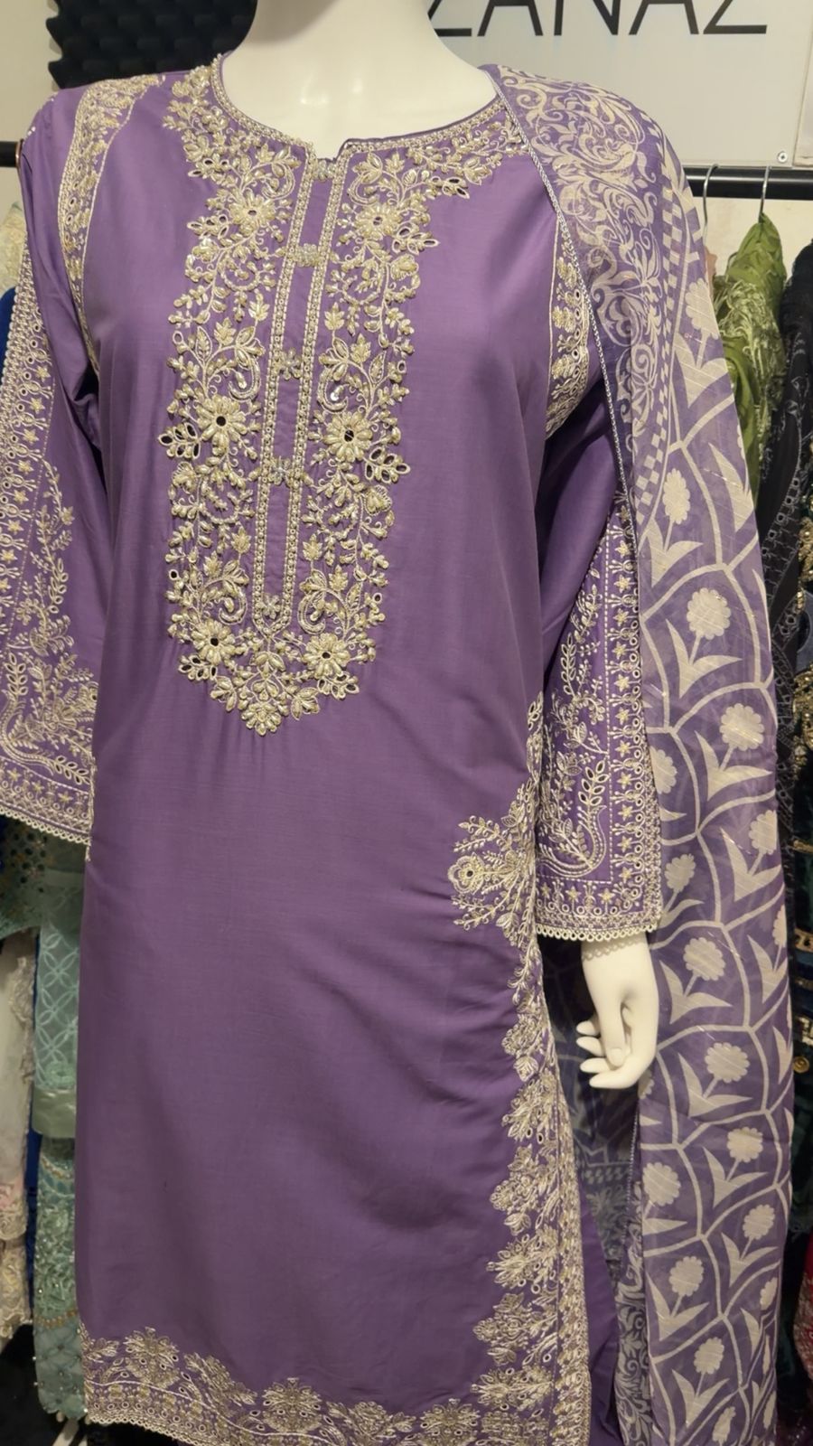 A29 - Graceful Lilac Lawn Suit