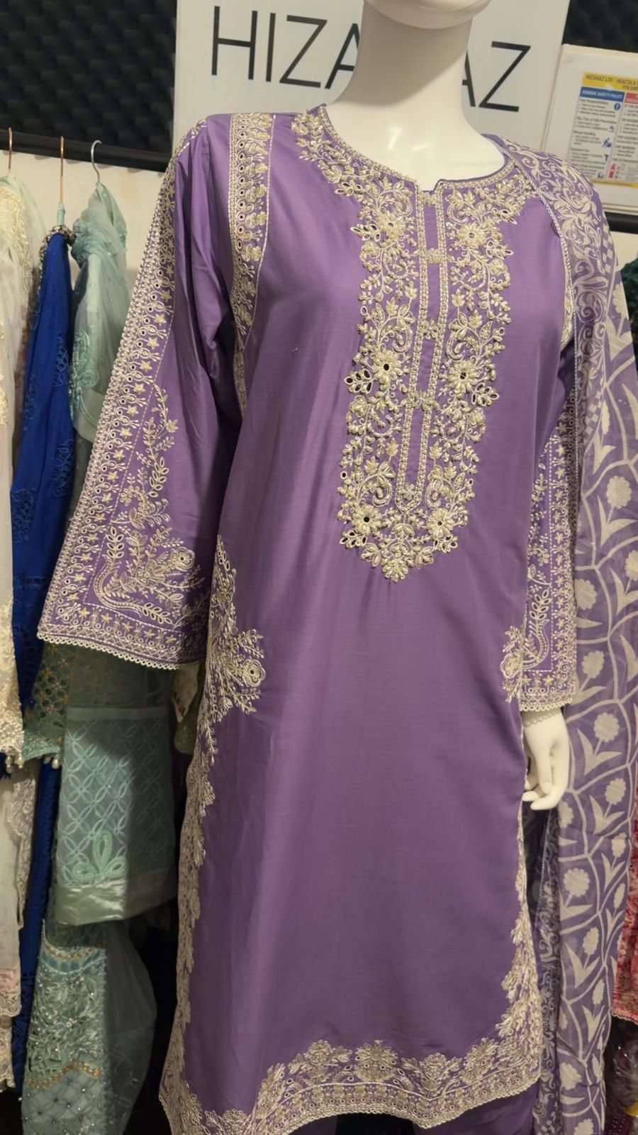 A29 - Graceful Lilac Lawn Suit