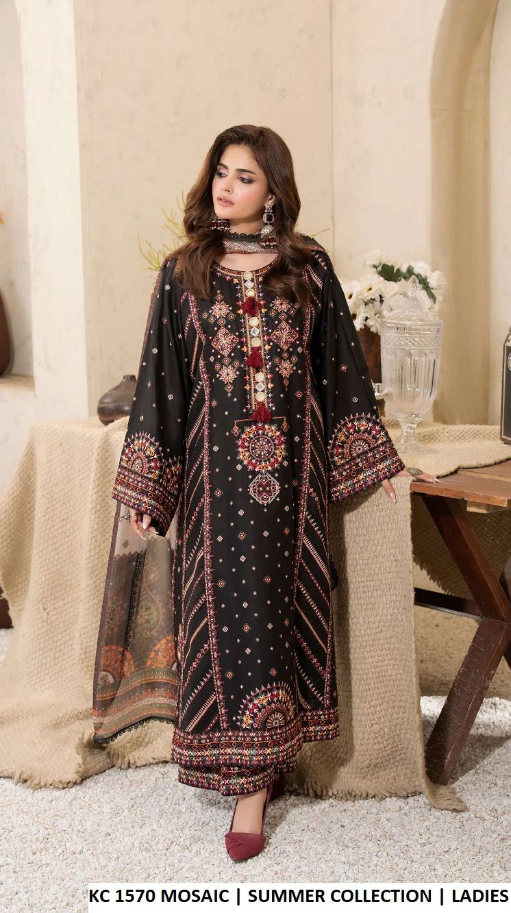 Noir & Crimson Long Kameez (Inspired by Karma)