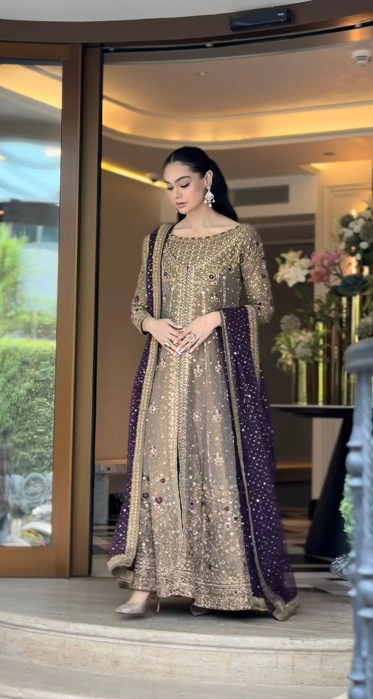 Long Open Gown with plazo