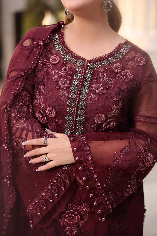 Maria b suit Dark red (Maroon)