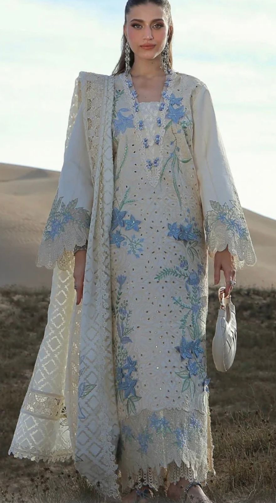 Arctic Floral Long Kameez (Inspired by Rang Rasiya)