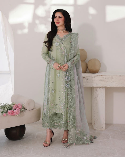 Serene Sage Green Long Kameez (Inspired by Qalamkar)