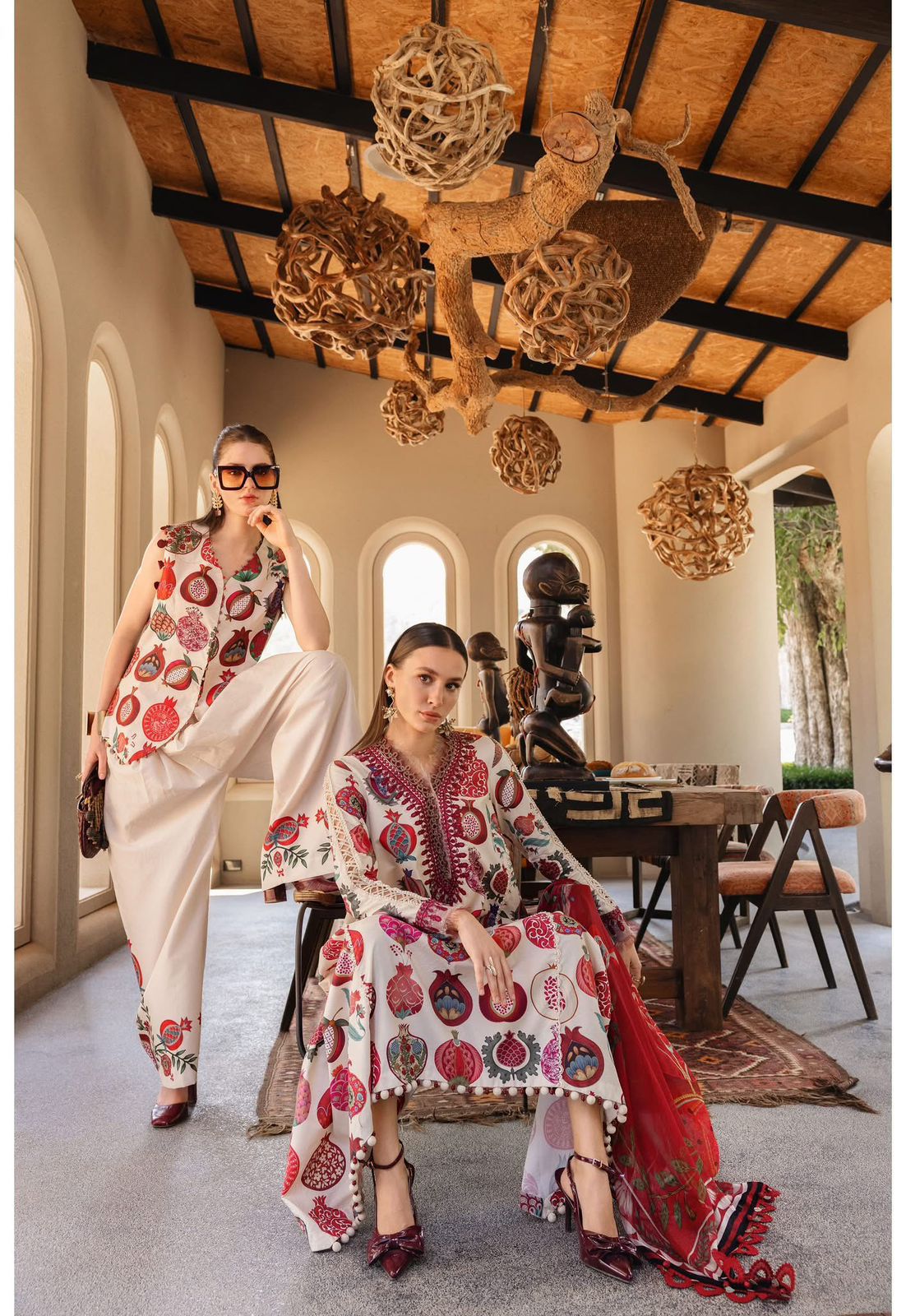 Crimson Pomegranate Long Kameez (Inspired by Maria B.)