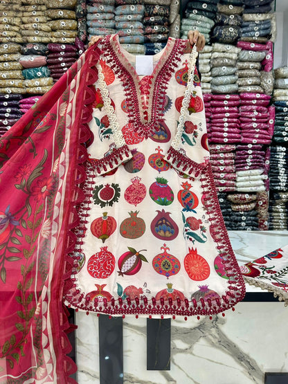 Crimson Pomegranate Long Kameez (Inspired by Maria B.)