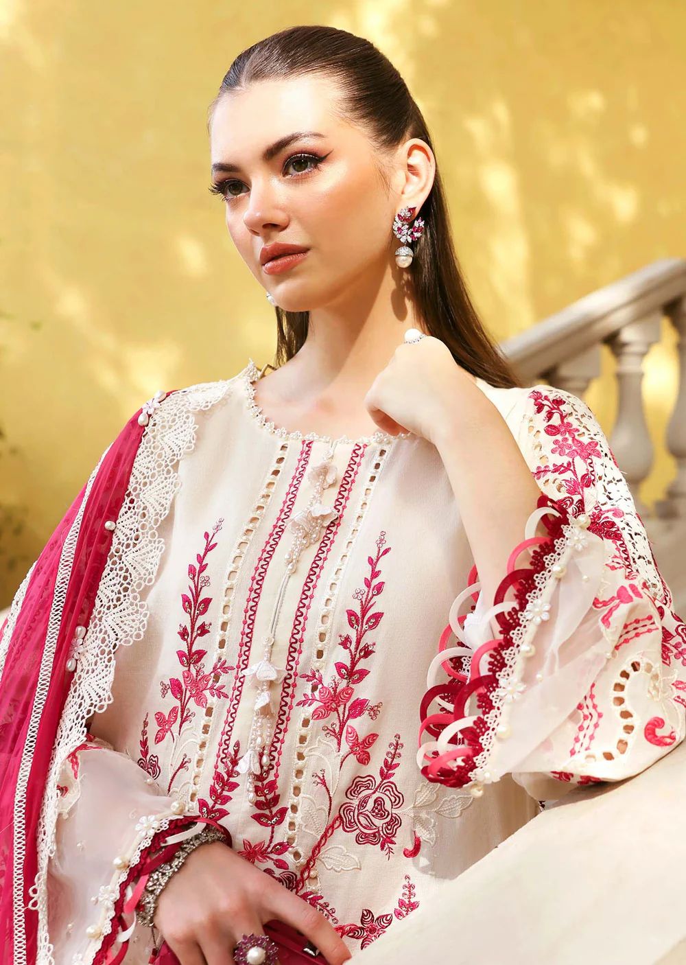 Blush & Berry Filigree Long Kameez (Inspired by Maria B.)