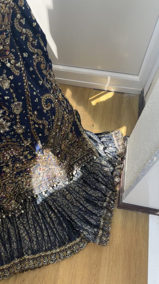 Navy Sharara Dress
